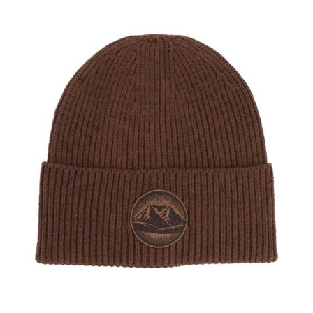Wild Spirit - Brun cuff Beanie - Mountain And Eagle Brown Patch Walunt Oversized Beanie @ Hatstore