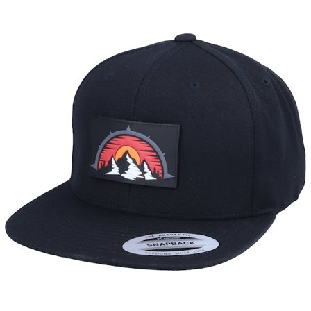 Iconic - Nero snapback Cappellino - Mountain Compass Patch Black Snapback @ Hatstore
