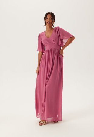 Bubbleroom Occasion - Butterfly Sleeve Chiffon Gown - 52