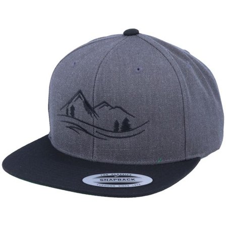 Wild Spirit - Grå Keps - Nature Lines Charcoal Snapback @ Hatstore