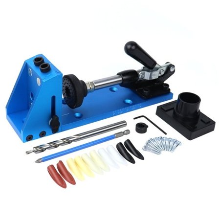 Trebearbeiding skrå hull dyvel jigg lomme hull jigg sett med 9,5 mm bor bit guide