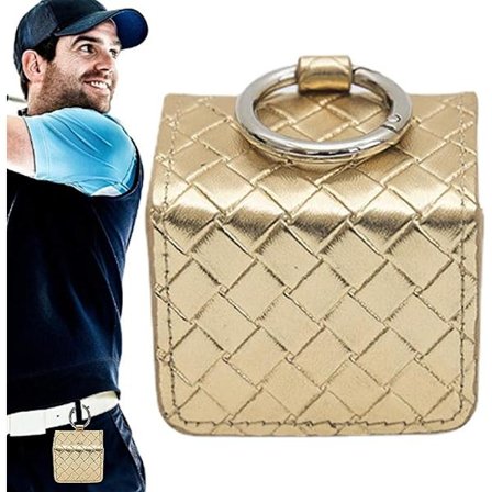 Golf Stand Bag (Guld), Praktisk Golfväska - Bärbar Mini Vävd Mönster Golfväska Midjeväska Haka för att Hålla Boll
