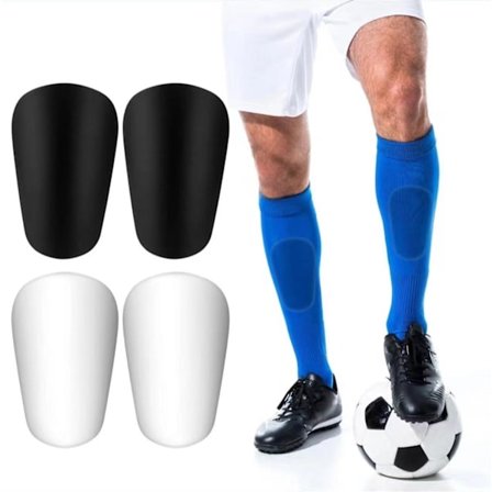 2 par mini fotball leggbeskyttere, ultra mini leggbeskyttere fotball mikro leggbeskyttere små beskyttende leggbeskyttere (mini, svart, hvit)