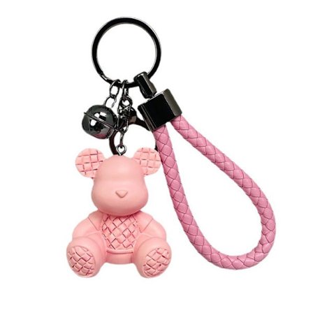 Trendy nøgleringe med bjørne-tags - Vælg mellem lilla eller pink til dit perfekte look