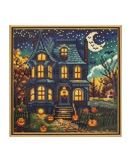Diamond Painting Halloween-hus - Dazzledots