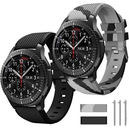 22mm Armband Kompatibel med Samsung Galaxy Watch 3 45mm/Galaxy Watch 46mm Band/Gear S3 Frontier/Classic, 22mm Mjuk Silikon Smartwatch Armband Casual