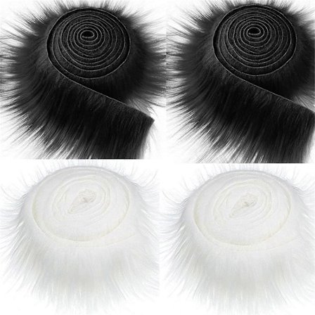 Falsk Pelsbånd 4 stk/sæt Juletræsskørt Nisse til Dukke Skæg Dekoration til Juletræ Girlander Krans Kostume Trimning Tilbehør