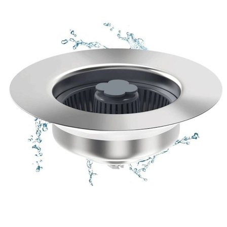 Uppgraderad 3 i 1 diskbänksil. Pop-up i rostfritt stål med sil, Pop Up Anti-Clogging Diskbänkssil Filter