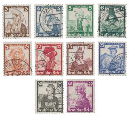 Tyske Rige 1935 - MICHEL 588-597 - Stemplet