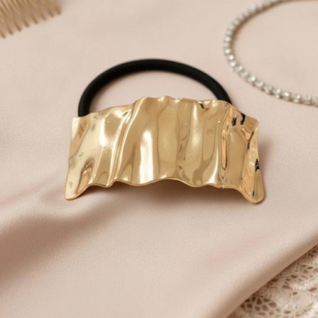 Elastisk Casual Monica med Texturerad Band Guld Svart / Guld