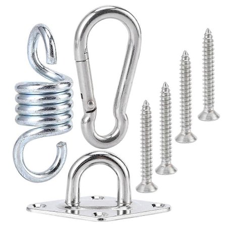Svingbart spænde i rustfrit stål, fast krog, hængekøje, hængestol, kurv, øjebeslag
