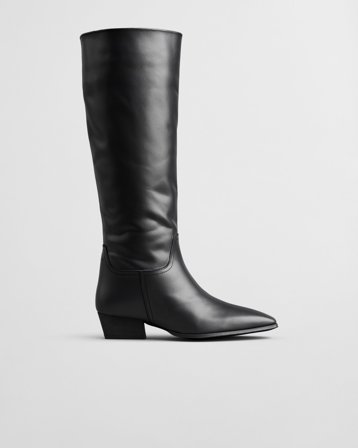 GANT Damen Kniehoher Bassotte Lederstiefel (42) Schwarz