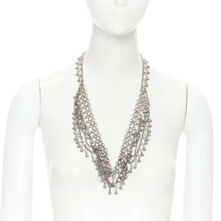 Saint Laurent Vintage Pre-owned Metal necklaces , Grijs , Dames , Maat: ONE Size Vintage Sieraden