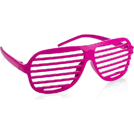 3 x Neon Pink Shutter Shades - Sjovt Nyhedsplastik til Fest Retro Fancy Dress Kostume Tilbehør Rave Club Briller Disco Voksne 80'er Solbriller