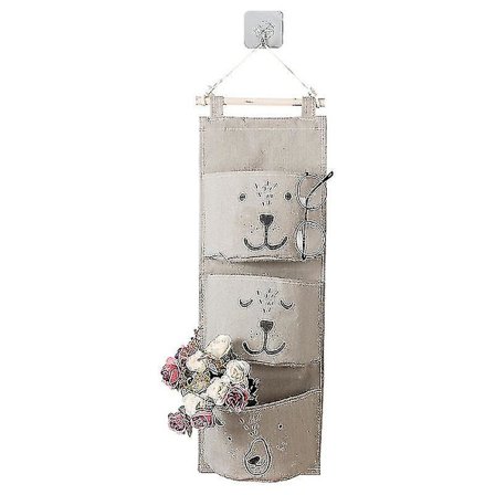 Veggmontert pose Bjørnen 3 lommer Henger Baderom Barnerom