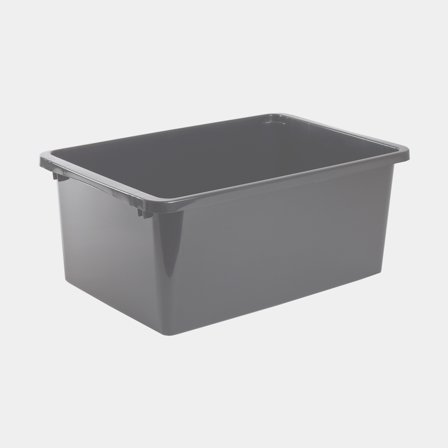 Förvaringslåda i plast - Nordiska Plast Store It ECO, grå, 590 x 395 x 245 mm, 40 liter