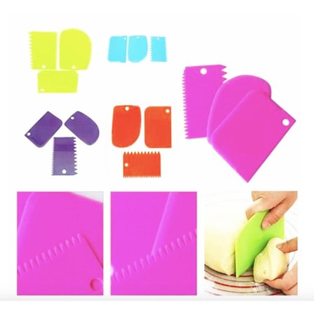 3 stk Deigskraper - Mønsterskraper baking - Kakeutjevner