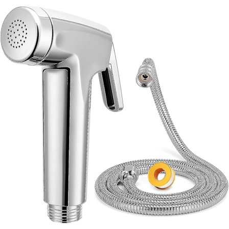 Bidébruser til toilet, Premium håndholdt bidébruser med 150 cm slange, Højtryks badeværelses håndbrusersæt