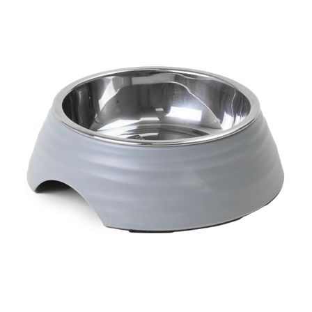 Selected by ZOO - Mat- og vannskål Ripple Grey M 350ml, 17,5x6,5cm - Hund - Matplass & vannautomater for hund - Matskåler og vannskåler - ZOO.no