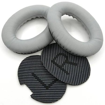 1Par udskiftningsørepuder Bose QuietComfort 35 / 25 / 15 / 2 / AE2 Hovedtelefoner Ørepuder - Grå + Sort