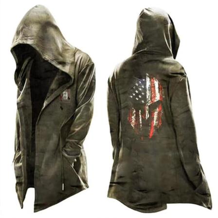 Trenchcoat För Män Cospaly-kostym Med Halloween-tema Army Green