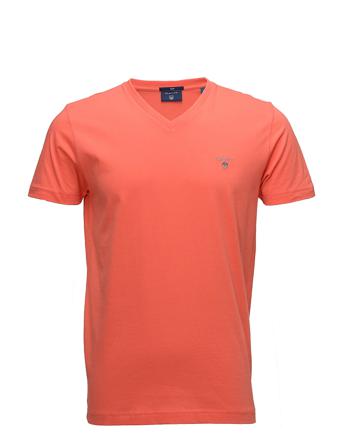 Original Slim V-Neck T-Shirt T-shirts Short-sleeved Orange GANT