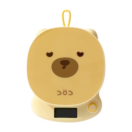 Keittiövaaka - 5 kg Max, 0,1 g Tarkkuus, Söpöjä Eläinkuvioita Leivontaan, Ruoanlaittoon ja Kahville (Keltainen-Karhu)