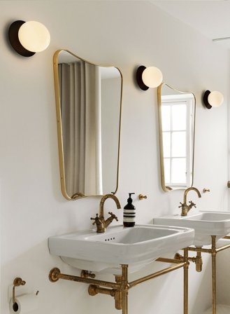 Liila 1 medium vegg/taklampe - sort/opal