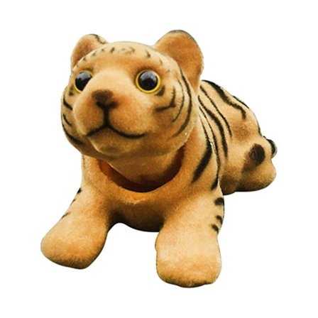 Sød bildekoration til instrumentbræt - sød bilpynt til bordplade, hjem og bil - gul tiger