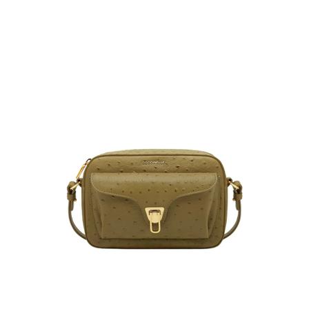 Coccinelle Beat Ostrich Tas , Groen , Dames , Maat: ONE Size Schoudertassen