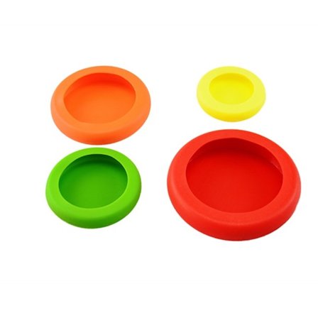 4-pak Silikonlåg Beskyttelse til Køkkenredskaber, Frugt/Grøntsager, Flerfarvede