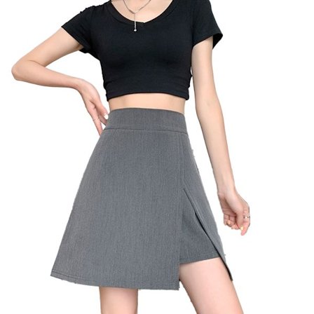 Kvinders bindetaljet A-linje omslagsminikort nederdel