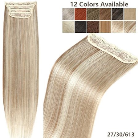 220g 24 tuumaa Ginger Orange Clip In suorat hiuspidennykset Ombre Blond 27/613# 4kpl/pakkaus lämmönkestävät ruskeat synteettiset hiukset