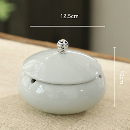 Tuhkakuppi Keraaminen Luova Koti Olohuone Eurooppalaistyylinen Tuhkakuppi L-kokoinen Ashtray with lid (black porcelain)