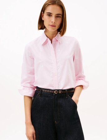 Tommy Hilfiger Oxford Aop Relaxed Shirt - Pink - 40