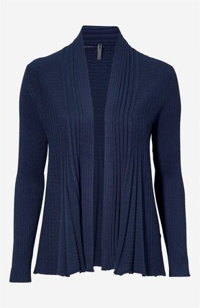 Freequent - Ribbet, åben cardigan i marine til damer i størrelse M (40) - Cellbes