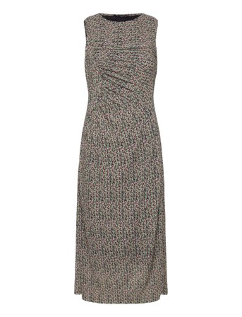 Shannon Ruched Midi Dress Brown French Connection