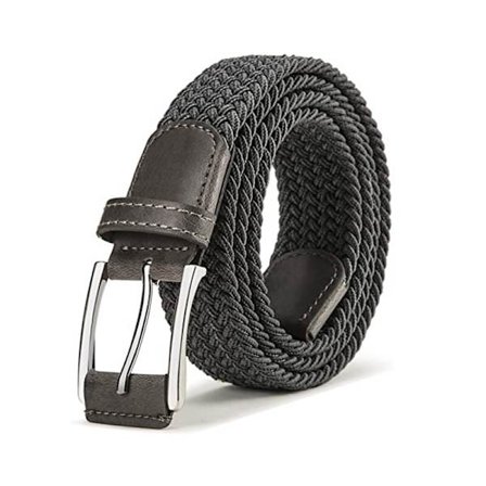 Flettet elastisk bælte til mænd og kvinder - Gråt flettet stræk bælte 1