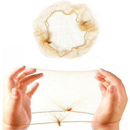 100-pakning, 50 cm individuelt pakket, usynlige hårnett, elastisk kant, mesh hårnett for catering, kvinner, knuter, ballett, matlaging (lys)