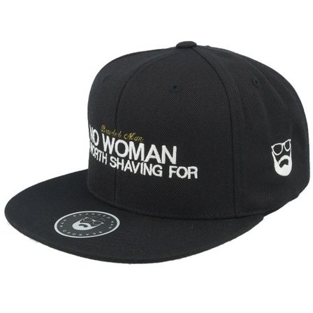 Bearded Man - Svart snapback Keps - No Woman Black Snapback @ Hatstore