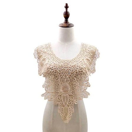 Lös krage för damer Avtagbar halv fluga ihålig broderad