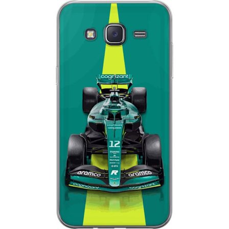Yhteensopiva Puhelinkuori Samsung Samsung Galaxy J5 Aston Martinin Formula 1 -auto vihreässä kilpailumuotoilussa, jossa on moderni studiosentuntma