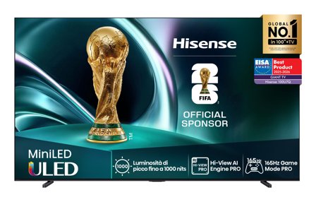 Hisense 254,0cm/100" (3840x2160) 100U7NQ 16:9 Mini LED 144Hz HDMI USB WLAN Bluetooth HDR10+ Adaptive Speaker Black