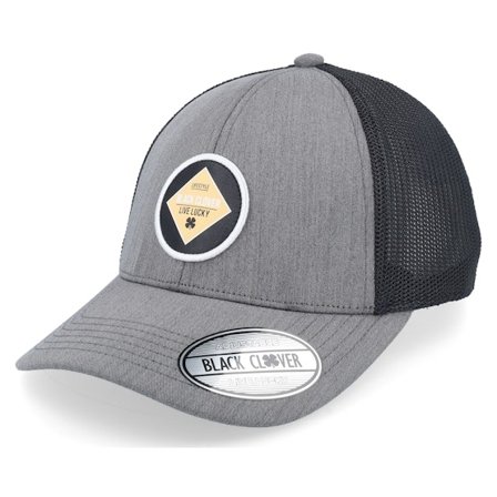 Black Clover - Grå trucker Keps - Jaxton Charcoal W Black Mesh W Patch Trucker @ Hatstore
