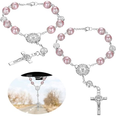 Saint Benedict Car Rosary 2 st Auto Backspegel Hängande R