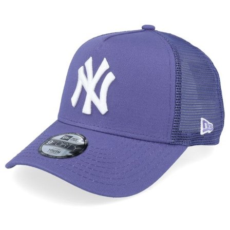 New Era - MLB Lila trucker Keps - New York Yankees League Essential Purple/White Trucker @ Hatstore
