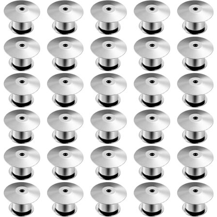 Låse Pin Holdere Bagsider Metal Pin Låse Udskiftning Pin Bagsider Låse til Smykker Brocher Badge Navneskilte Håndværk DIY 30 stk, Sølv