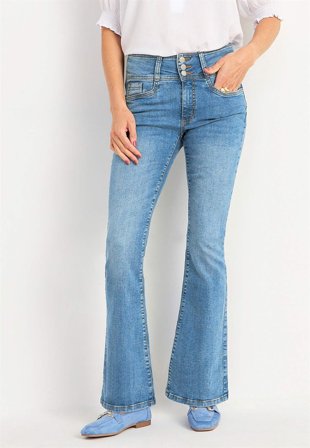 Cellbes of Sweden - Bootcut jeans med hög midja Jennifer - ljusblå / denim - för damer - 50L