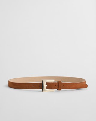 GANT - Smalt belte i semsket skinn til dame til dame cognac brown