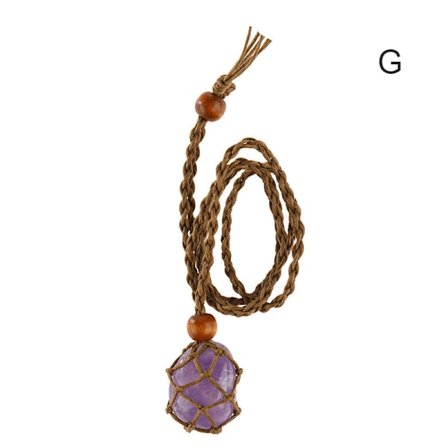 Kvartskristall stenhalsband med stickad sladd indianer amuletter hänge smycken present till kvinnor män